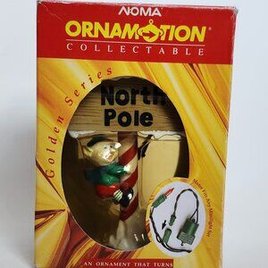 RARE 1993 NOMA Ornamotion North Pole Christmas Ornament Rotating Ornament Tree